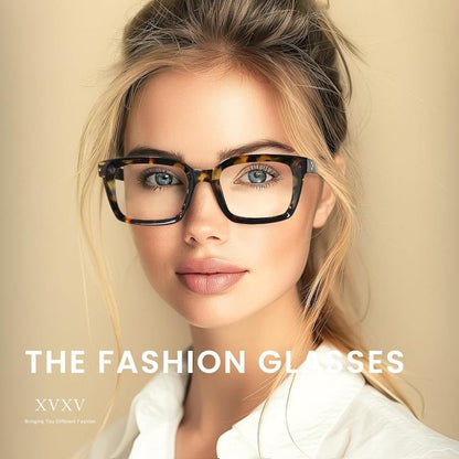 🔥Hot Sale-✨👓Tortoiseshell Reading Glasses – Blue Light Blocking Oversized Square Readers