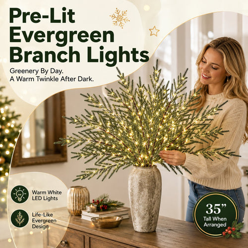 Pre-Lit Evergreen Branch Lights