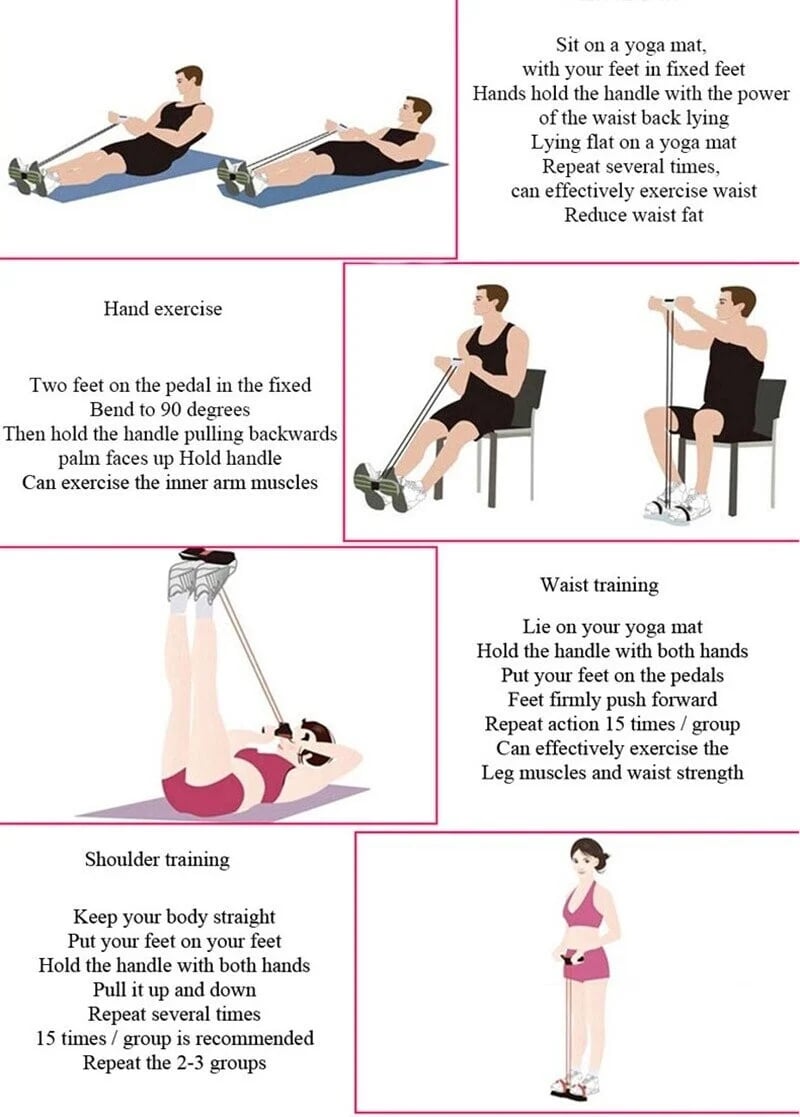 🔥First 300 Customers: Only $23.99!!!!💥21 Fitness Resistance Bands-4 Tube Pedal Ankle Puller