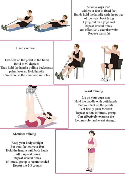 🔥First 300 Customers: Only $23.99!!!!💥21 Fitness Resistance Bands-4 Tube Pedal Ankle Puller