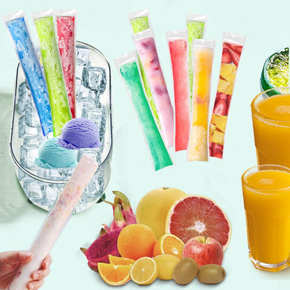 200 PCS DIY Disposable Ice Pop Bags - Create Your Own Healthy Popsicles!