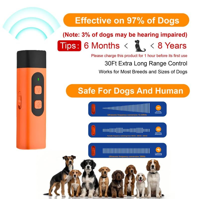 (🎁Last Day 49% OFF)🐶🔇Professional Sonic Emitters Dog Training Tool,Dog Bark Deterrent Device with LED Flashlight