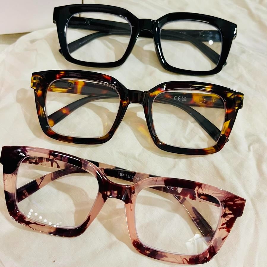🔥Hot Sale-✨👓Tortoiseshell Reading Glasses – Blue Light Blocking Oversized Square Readers