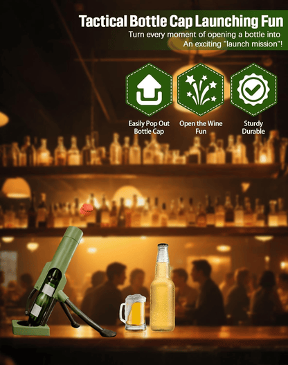 51mm Beer Bottle Mortar Bottle Opener – Novelty Cap-Launching Desk & Bar Accessory