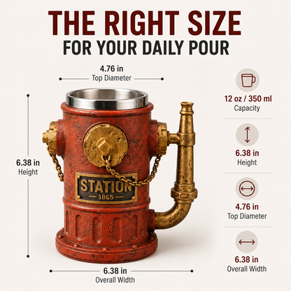 Vintage Fire Hydrant Mug – 12 oz Firefighter Gift with Stainless Steel Liner