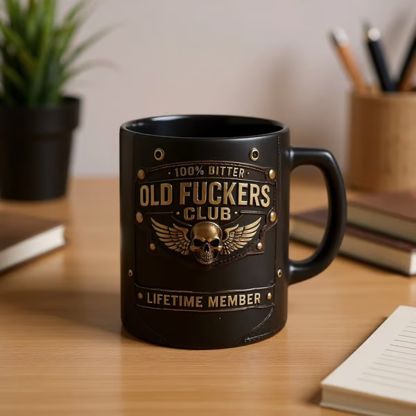 🏆Flash Sale 49% OFF - ❤️☕ OLD FUCKERS CLUB Mug - 100% Bitter, Always Real. Lifetime Member. 😎💀