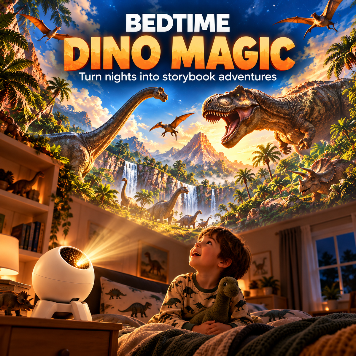 🦖 Dinosaur Scene Projector for Kids – Immersive Room Adventure