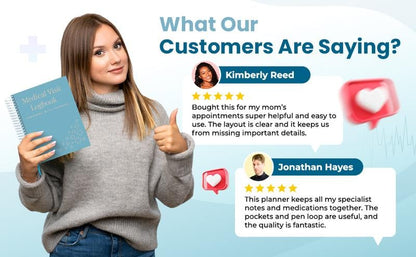 📚Medical Visit Logbook: Your Essential Medical Planner | Vegan Leather Hardcover, Pen Holder & Durable Spiral Binding