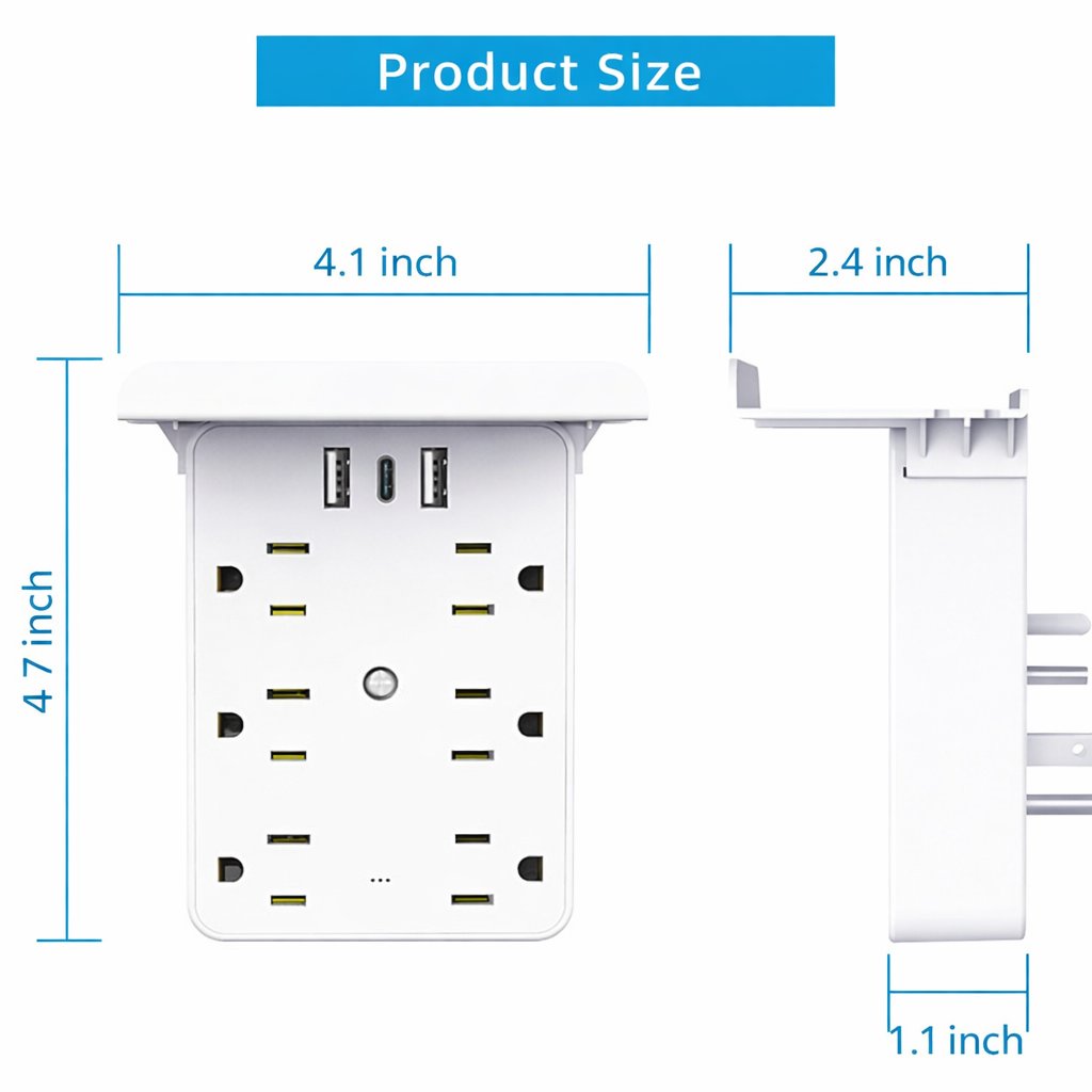Multi-Functional Power Strip with Panel