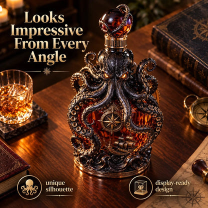 🔥Buy 2 Get 20% OFF🔥🐙Kraken Voyage Octopus Whiskey Decanter | Gothic Nautical Bar Centerpiece