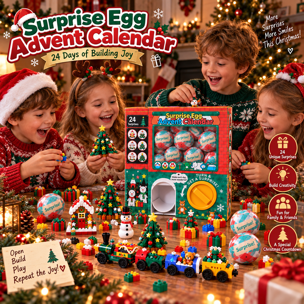 🎄🎅 2026 Christmas Capsule Building Blocks, Surprise Mini Building Set 🎁