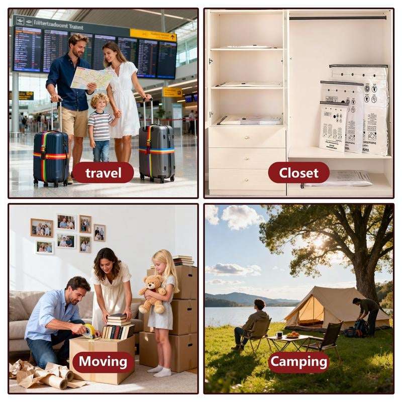 🔥 BIG SALE 49% OFF🔥Cordless Travel Vacuum Storage Compression Bag Set – 15-Pack in 3 Sizes