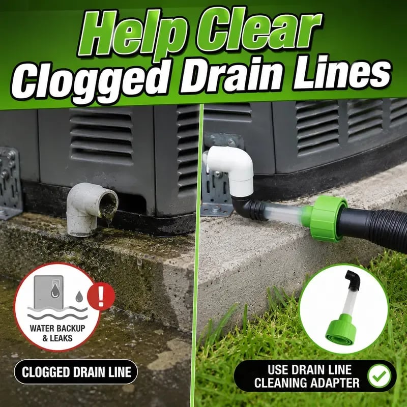 HVAC Condensate Drain Line Cleaning Adapter Clear Shop Vac Connector for Fast A/C Drain Clog Removal