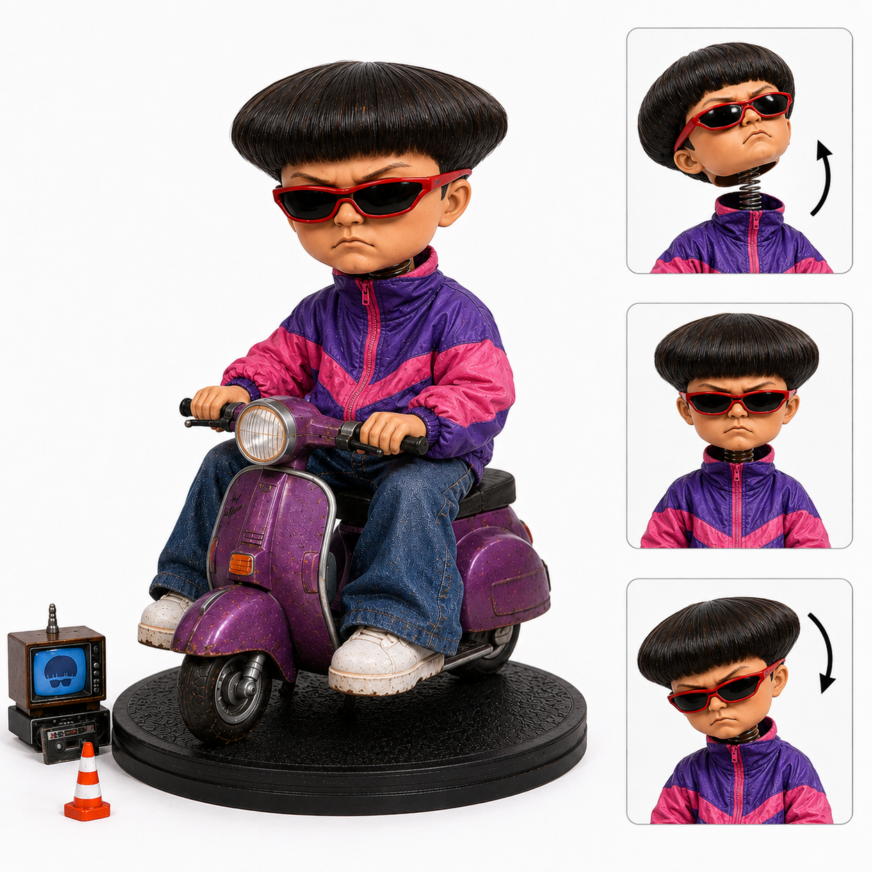 Retro Music Tribute Nodding Doll – Scooter Bobblehead Collectible 🛴