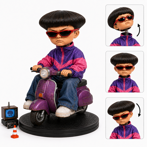 Retro Music Tribute Nodding Doll – Scooter Bobblehead Collectible 🛴