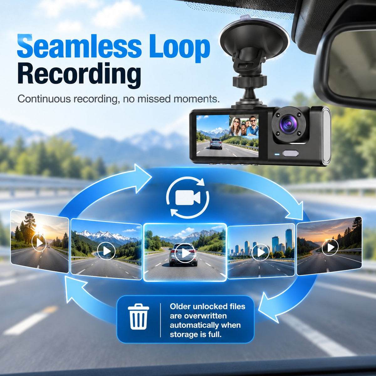 👀Upgraded 360° Protection Dash Cam 🚗 Triple-Lens 1080P Front・Cabin・Rear | WiFi Phone Link – Never Drive Blind Again! 🚗🛡️