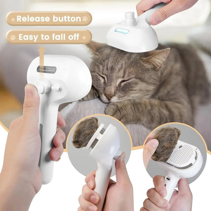 Self-Cleaning Spray Cat Brush for Shedding