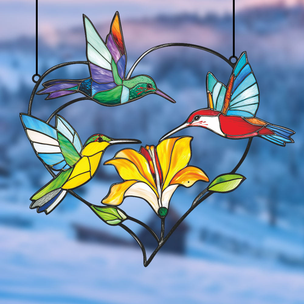 Hummingbird Stained Glass Sun Catcher