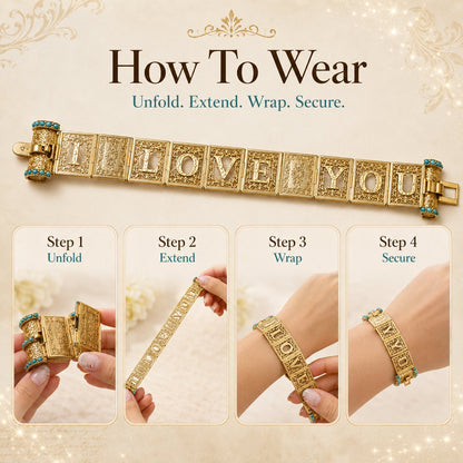 Victorian Book “I Love You” Bracelet