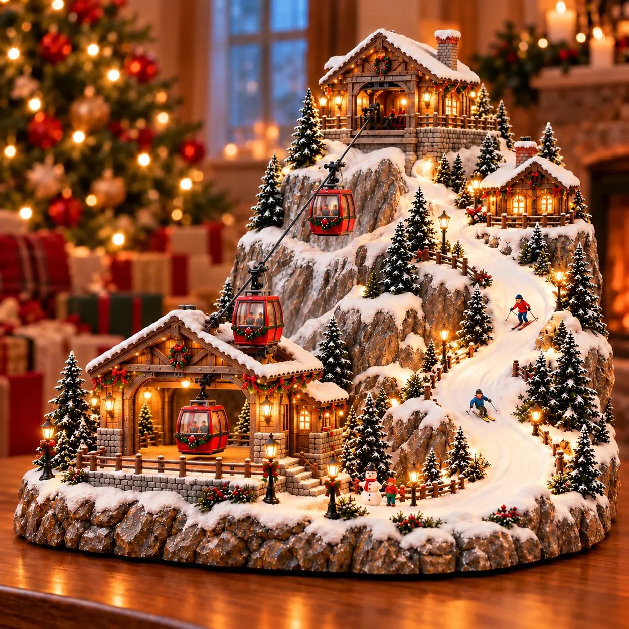 Ahlet animated Christmas ski village