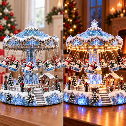🔥LAST DAY 49% OFF🎄🐧 Penguin Winter Swing Carnival™ – Light-up Rotating Christmas Decoration ❄️✨