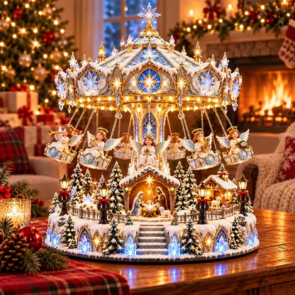 🎄 Christmas Sale 50% OFF! 🐧 Penguin Christmas Carousel – Rotating Winter Light Display✨
