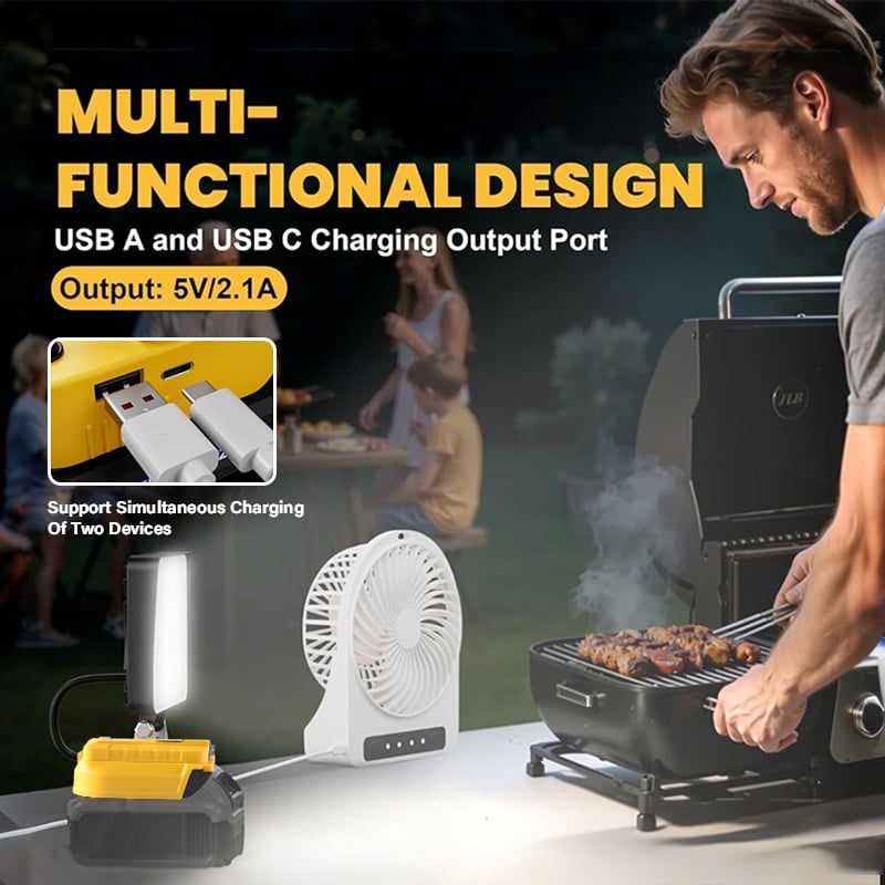 ⚡3000LM Cordless LED Work Light with charging Ports