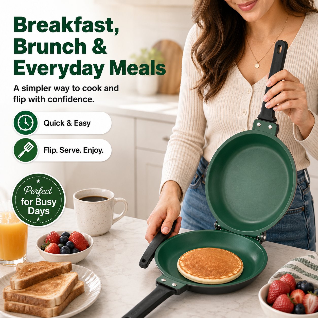 Double-Sided Nonstick Frying Pan
