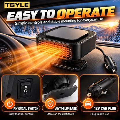 🌟✨ Portable Car Heater Defroster with 360-Degree Rotating Base