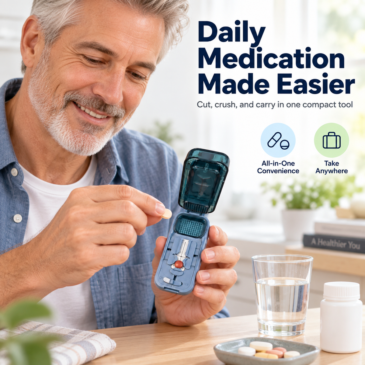 💊🔥 Limited-Time Deal – Multi-Function Pill Cutter & Crusher | Easy Split, Crush & Store!