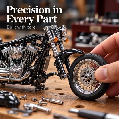 🏍️ Classic Cruiser Motorcycle DIY Model Kit – Build Your Own