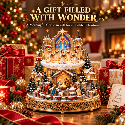 🔥 LAST DAY 48% OFF 🔥 Heavenly Angel Choir | Lighted & Rotating Christmas Nativity Village