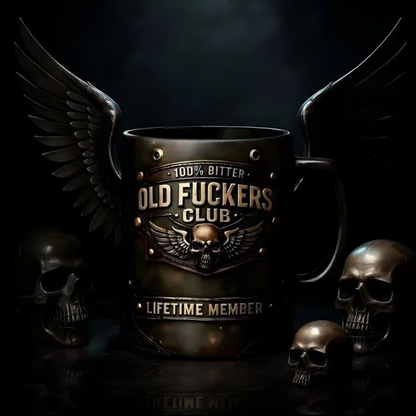 🏆Flash Sale 49% OFF - ❤️☕ OLD FUCKERS CLUB Mug - 100% Bitter, Always Real. Lifetime Member. 😎💀