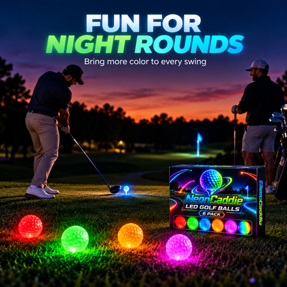 Light up every round, Ahlet-LED Golf Balls – 6-Pack