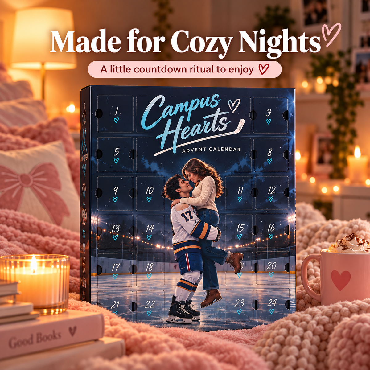 💗 50% OFF Campus Hearts Advent Calendar – 24 Days of Hockey Romance Surprises 🏒