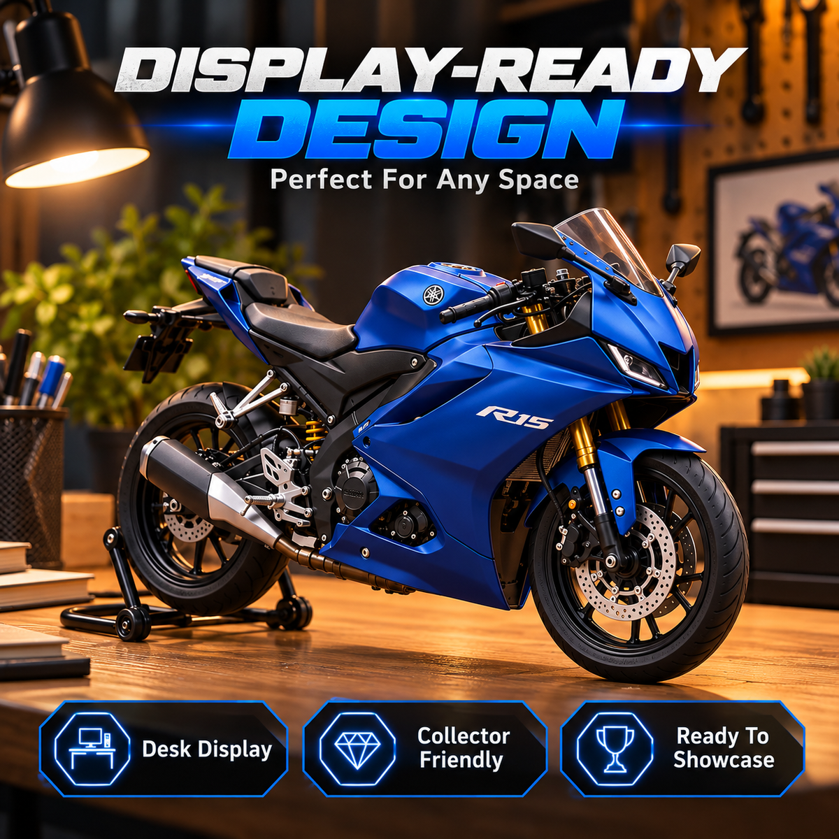 🏁 Build Your Racing Dream – Blue Sportbike DIY Assembly Model