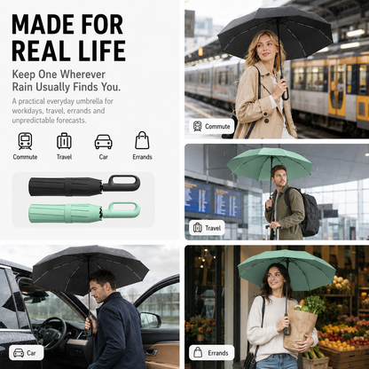 Automatic folding umbrella With buckle