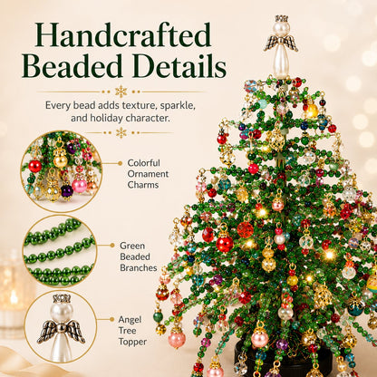 🎄✨ DIY Beaded Christmas Tree Kit – 🎅Create Your Own Sparkling Holiday Decoration