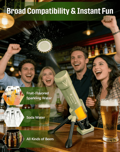 51mm Beer Bottle Mortar Bottle Opener – Novelty Cap-Launching Desk & Bar Accessory