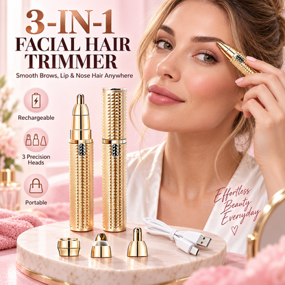 Women's Rechargeable 3-in-1 Facial Hair Trimmer