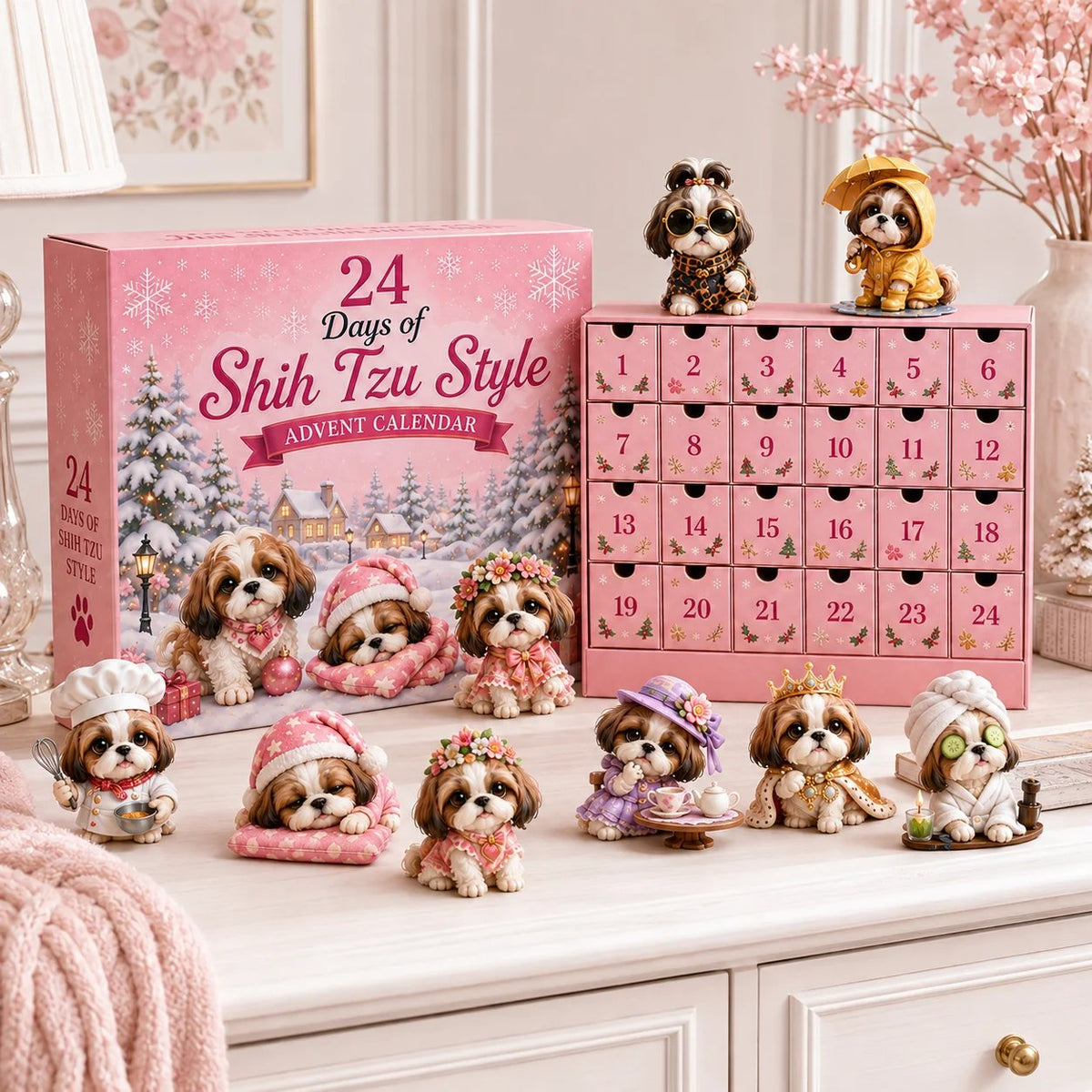 ⏰Limited Stock 50% OFF - 🎀24 Days of Shih Tzu Style Advent Calendar – 24 Unique Shih Tzu Collectibles ✨🐾