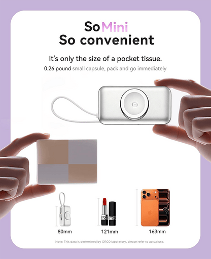 🔋3-in-1 Power Bank – Integrated Cable & Foldable Wall Plug – Wireless Watch Charger for iPhone & Android ✈️
