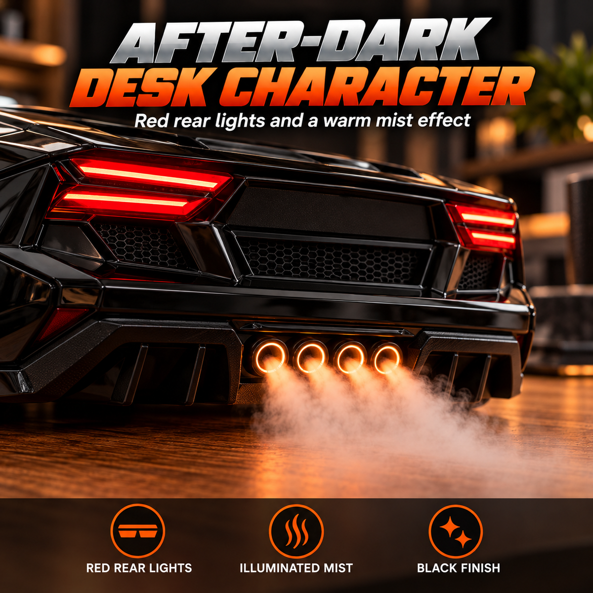 🏎️ Sports Car Aroma Mist Diffuser ✨ Glowing Lights & Futuristic Style