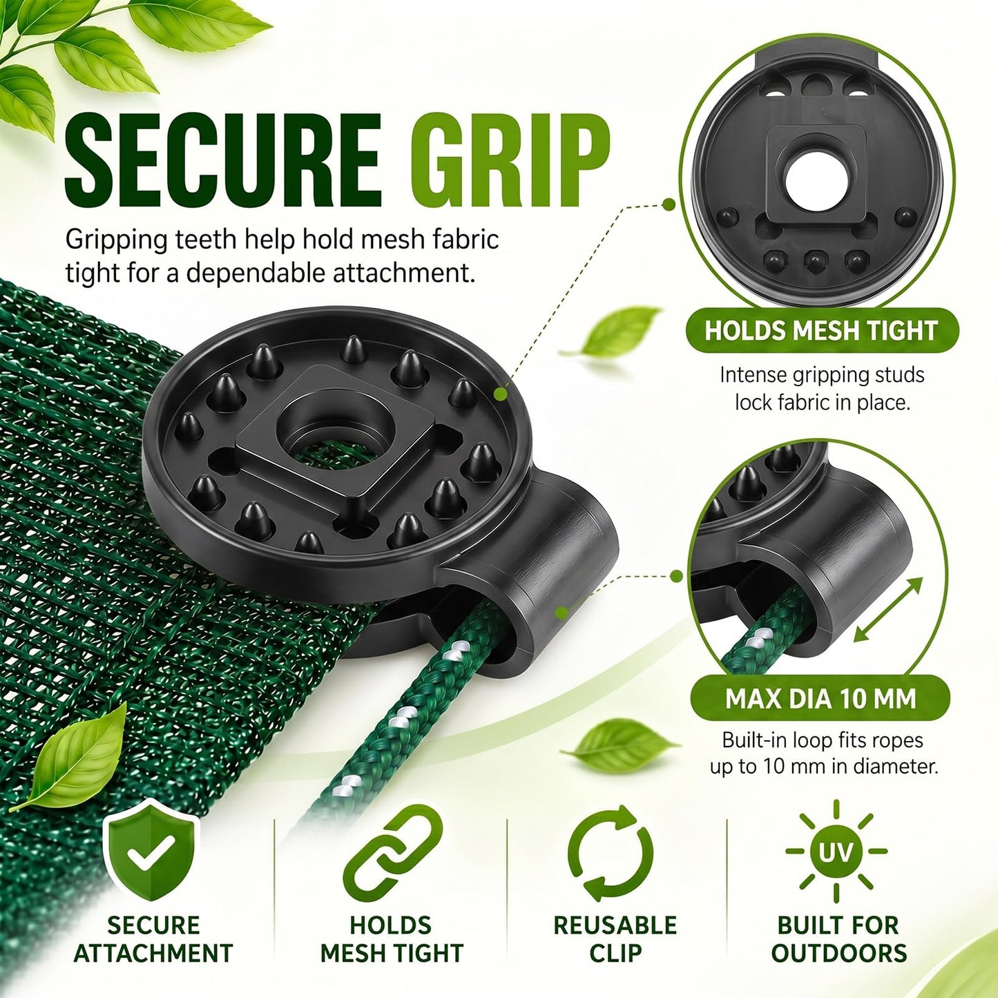 100PCS Heavy-Duty Shade Cloth Clips – Secure Your Garden Netting in Seconds