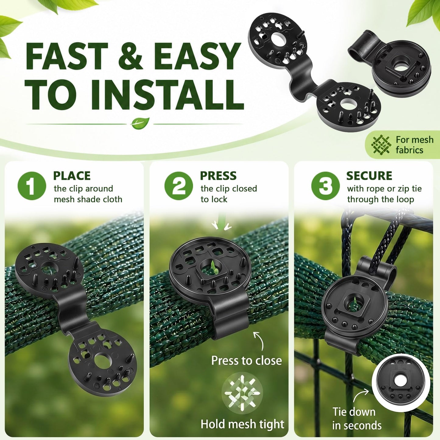 100PCS Heavy-Duty Shade Cloth Clips – Secure Your Garden Netting in Seconds