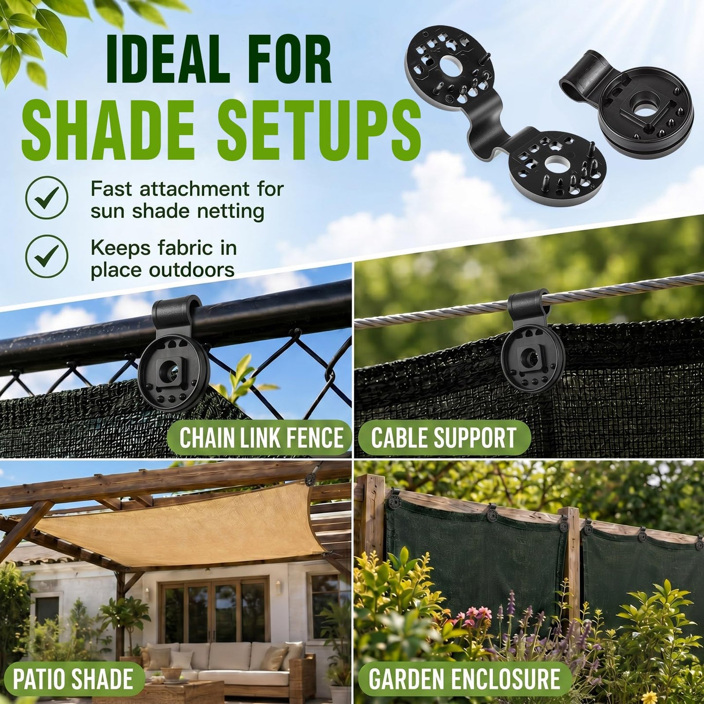100PCS Heavy-Duty Shade Cloth Clips – Secure Your Garden Netting in Seconds
