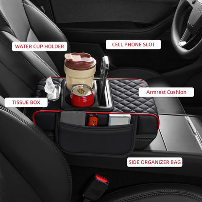 5-in-1 Car Console Organizer & Memory Foam Armrest Pad