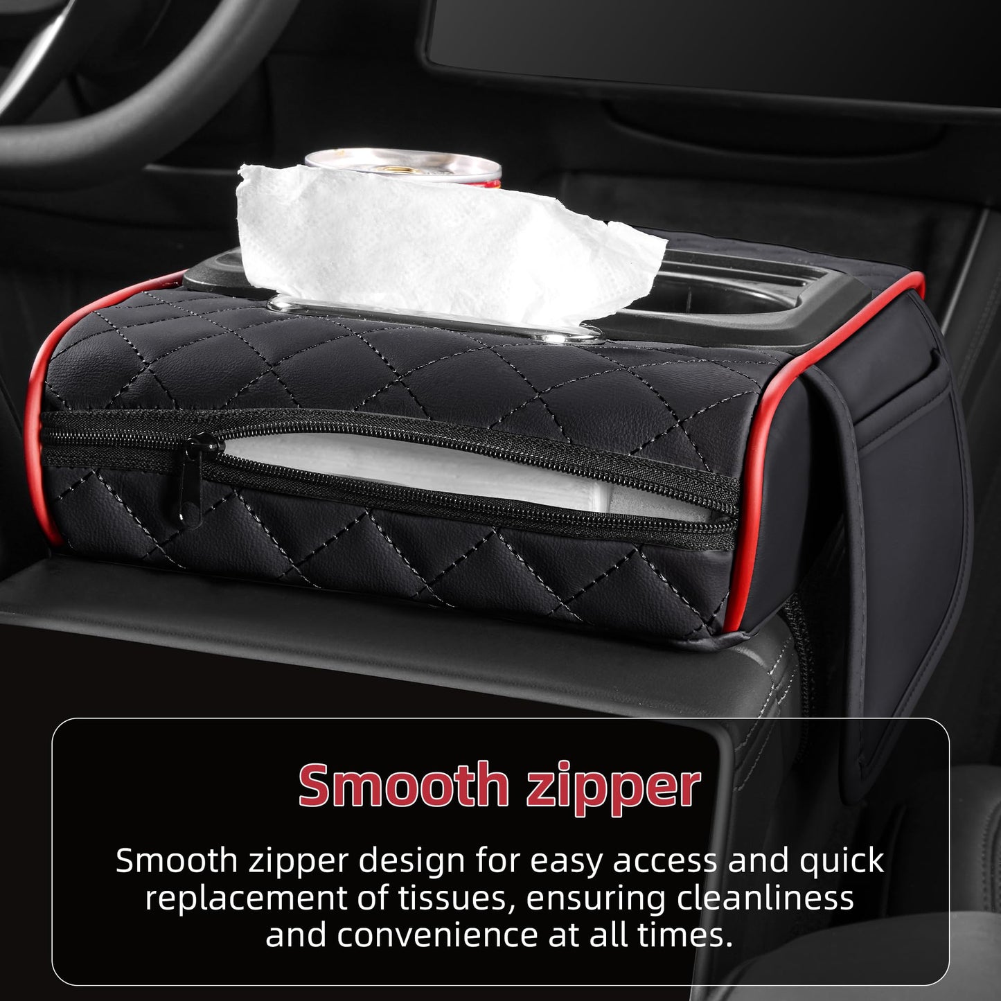 5-in-1 Car Console Organizer & Memory Foam Armrest Pad