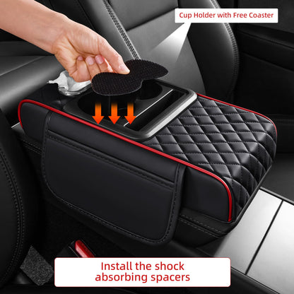 5-in-1 Car Console Organizer & Memory Foam Armrest Pad