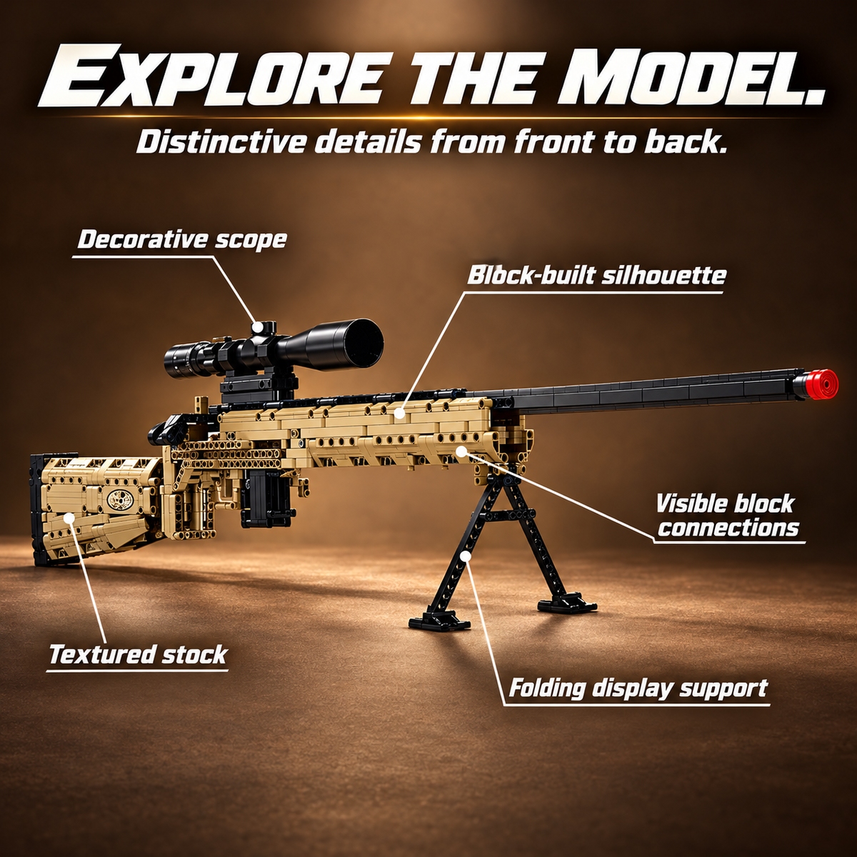 🧩 M24-Style DIY Building Block Model Kit – Collector Display